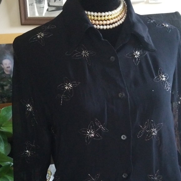 NY & CO Black Shirt, sz XL - Picture 3 of 7